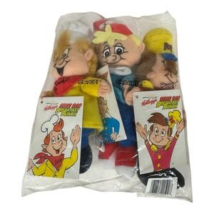 Snap Crackle Pop Stuffed Bean Bag Breakfast Bunch 3 Plush Toys In Bag Kellogg's
